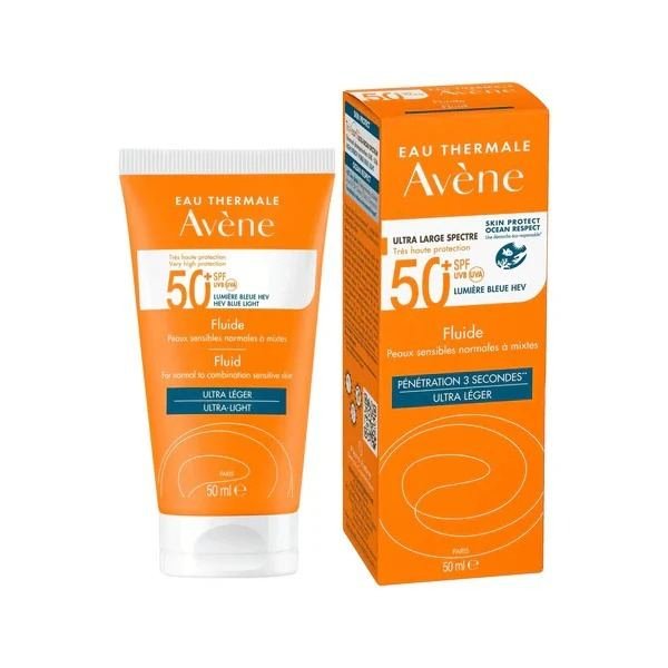 avene very high protection SPF 50 sunscreen fluid for normal to combination sensitive skin sunscreen