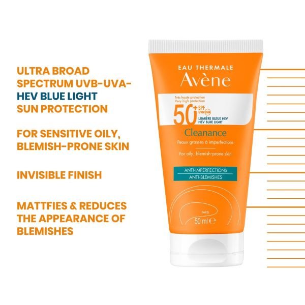 Avene Very High Protection Sunscreen SPF 50+ Cleanance For Oily Blemish Prone Skin anti acne