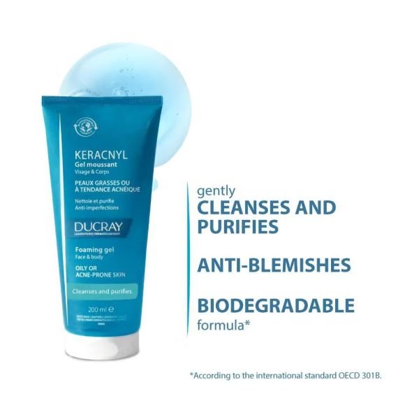 Ducray Keracnyl Foaming Gel for Oily & acne prone skin Face Wash