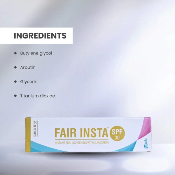 fair insta instant skin lightening with sunscreen SPF30 (20g) face cream