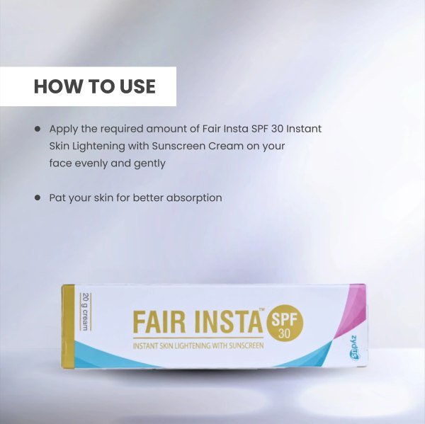fair insta instant skin lightening with sunscreen SPF30 face cream