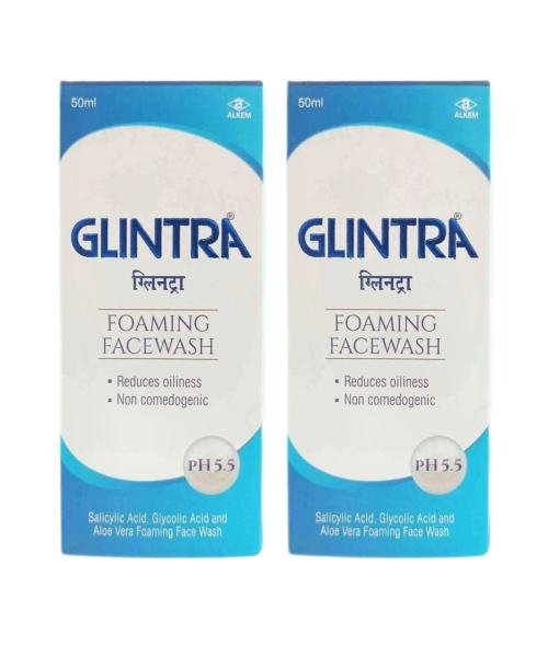 glintra foaming facewash non comedogenic aloe vera face wash 50ml Face Wash
