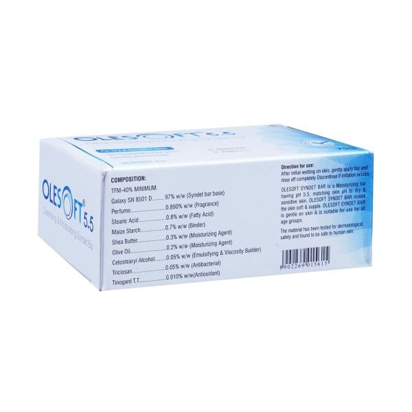 olesoft 5.5 cleansing & moisturizing syndet bar 75gm face soap