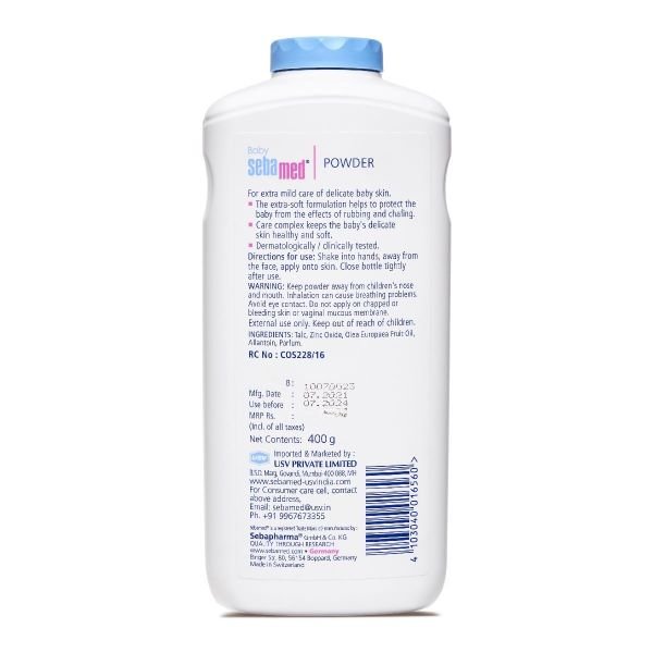 sebamed baby power with oilve oil baby powder