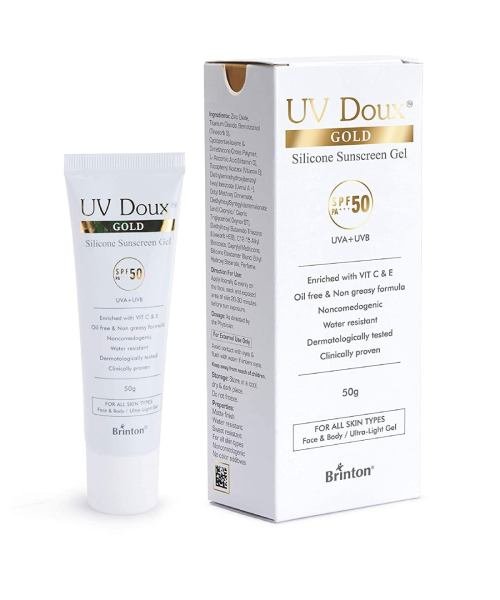 UV Doux Gold Silicone Sunscreen Gel SPF 50 PA+++ sunscreen