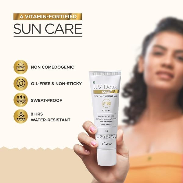 UV Doux Gold Silicone Sunscreen Gel SPF 50 PA+++ sunscreen