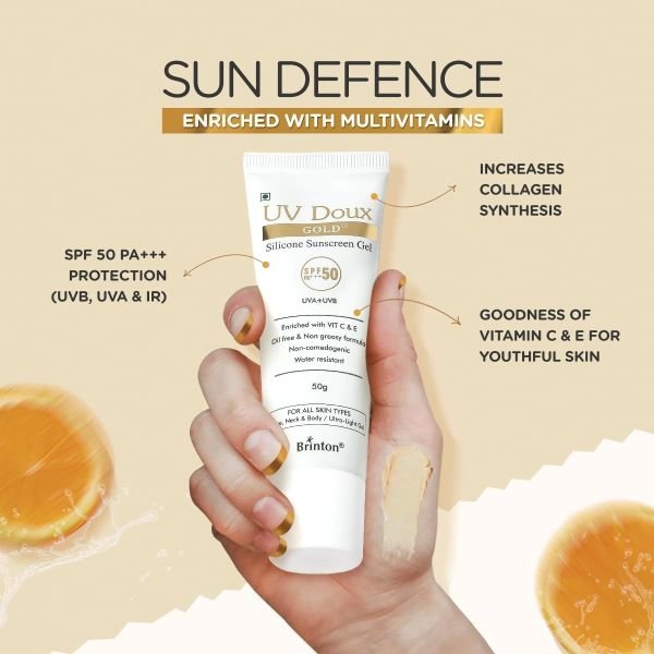 UV Doux Gold Silicone Sunscreen Gel SPF 50 PA+++ sunscreen