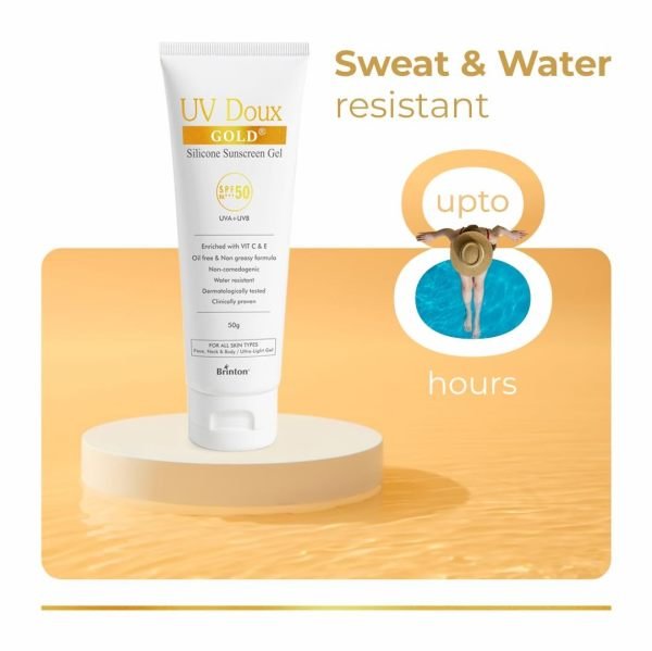 UV Doux Gold Silicone Sunscreen Gel SPF 50 PA+++ sunscreen