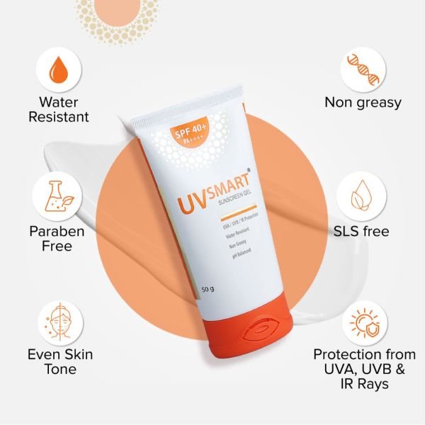 UV smart sunscreen gel SPF 40 PA     sunscreen