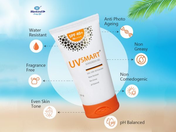 UV smart sunscreen gel SPF 40 PA     sunscreen