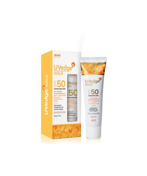 uvedge gold ultra matte sunscreen gel SPF 50 sunscreen